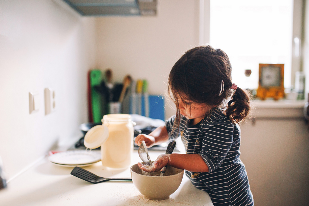 girl kid in kitchen